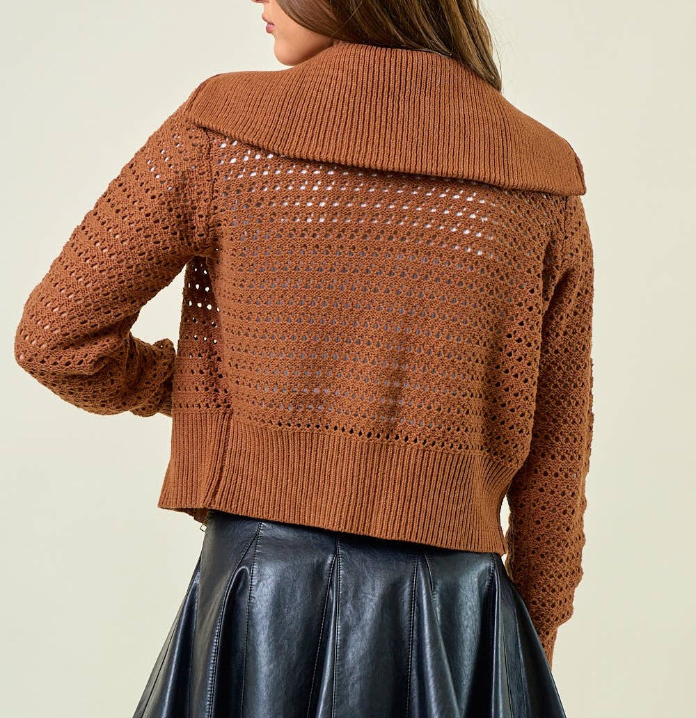 Chaqueta de Punto Abierto con Cremallera